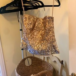 White House black market gradient sequins corset